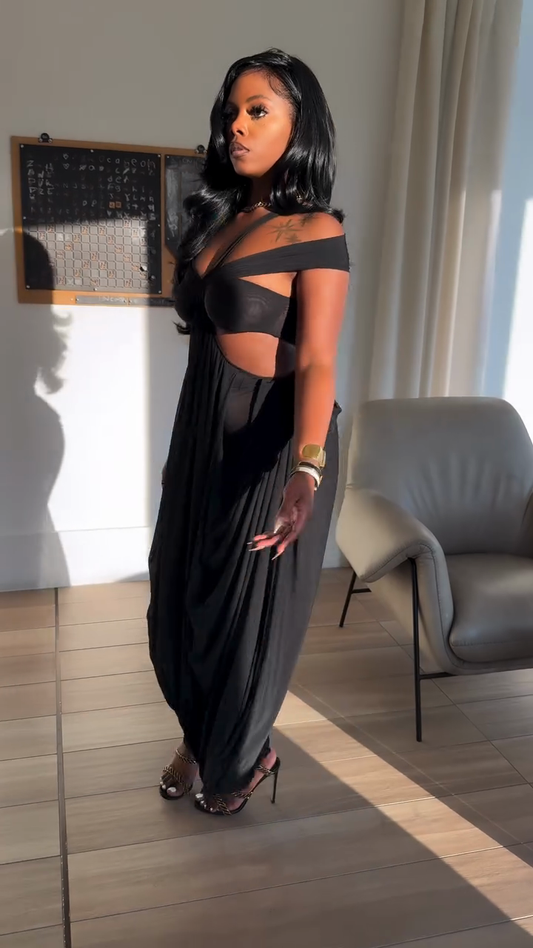 Black Cut - Out Maxi Dress