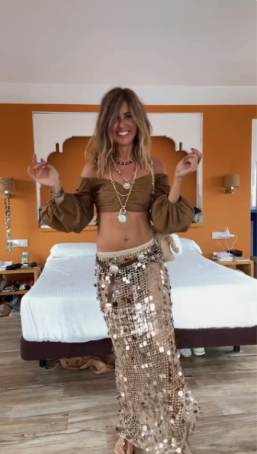 Gold Sequin - Embellished Maxi Skirt