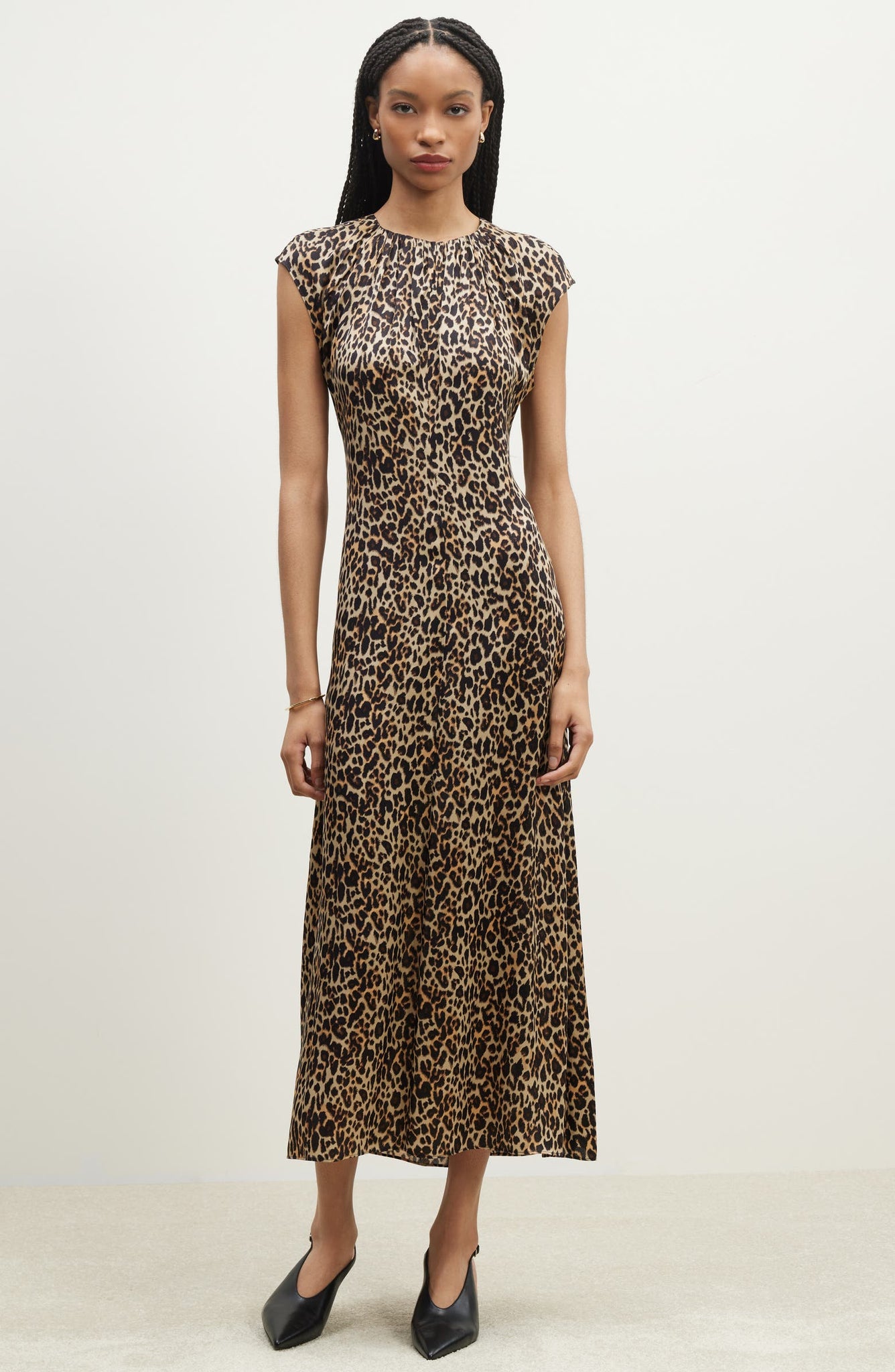 Leopard - Print Midi Dress