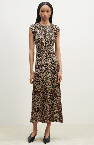 Leopard - Print Midi Dress