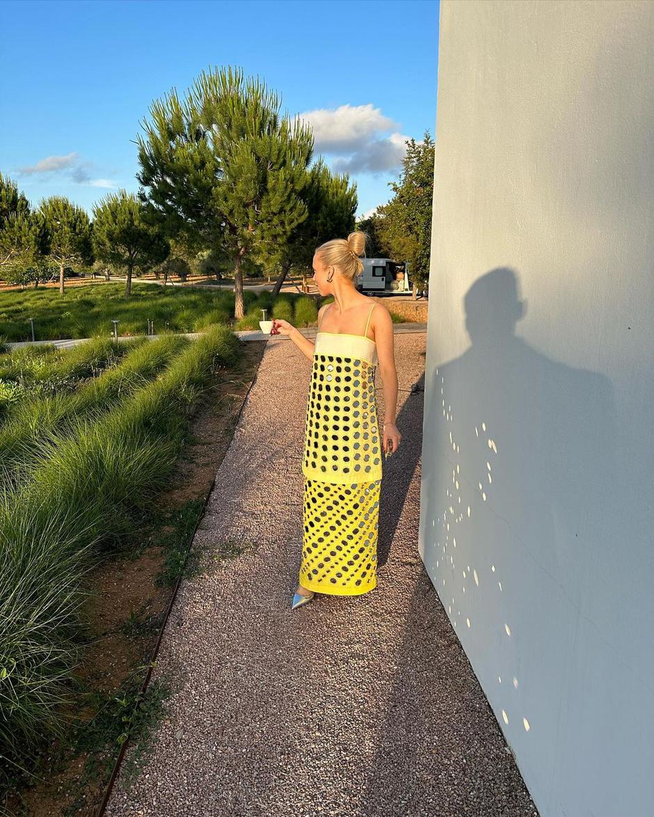 Handmade layered mirrored dress-Calistari-yellow