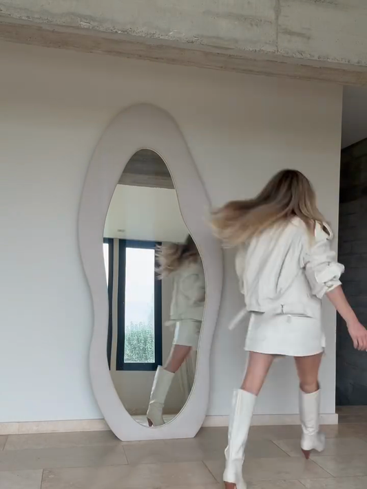 All - White Denim Jacket and Skirt Set