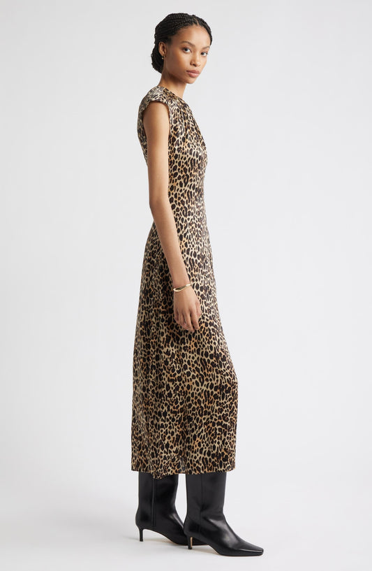 Leopard - Print Midi Dress